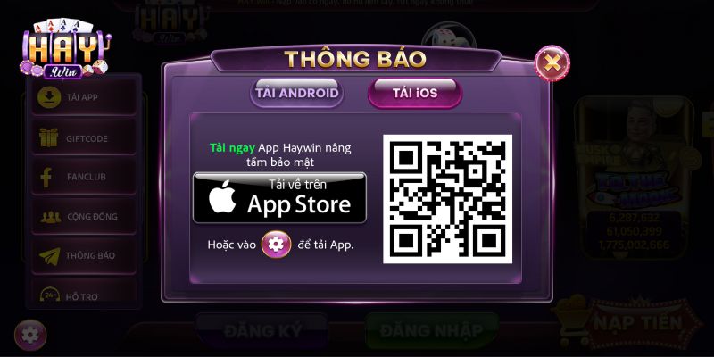 Các bước tải app HAYWIN